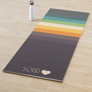 Personalized Monogrammed Colour Striped  Yoga Mat