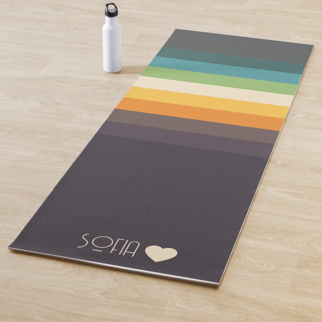 Personalized Monogrammed Colour Striped  Yoga Mat (In Situ)