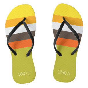 Personalized Monogrammed Colour Strips Flip Flops