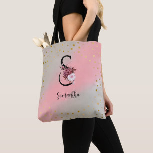 Personalized Monogrammed Customized Letter S Name Tote Bag