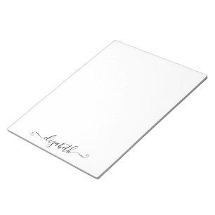 Personalized Monogrammed Elegant Script Notepad 