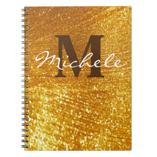 Personalized Monogrammed Gold Glittery Notebook
