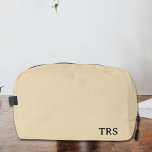 Personalized Monogrammed Groomsmen Gift Beige Dopp Kit<br><div class="desc">Make your groomsmen feel special with a Personalized Monogrammed Dopp Kit in a stylish beige colour. This high-quality toiletry bag is perfect for keeping all their grooming essentials organized while on the go. Customized with their initials,  this gift is sure to be a hit!</div>