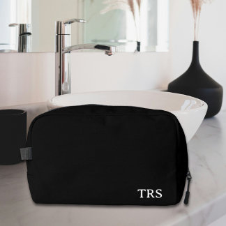 Personalized Monogrammed Groomsmen Gift Black Dopp Kit