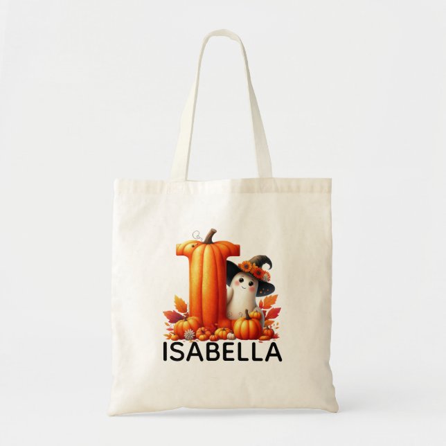 Personalized Monogrammed Halloween Tote Bag (Front)