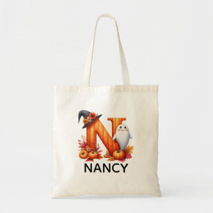 Personalized Monogrammed Halloween Tote Bag