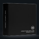 Personalized Monogrammed Medallion 1.5 Inch Binder<br><div class="desc">Add a touch of elegance to your office or school supplies with this personalized monogrammed medallion 1.5 inch binder. The minimalist design features a classic block typography with a customizable name and title or text in the lower right corner. Perfect for organizing and storing important documents, school notes, and more....</div>