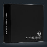 Personalized Monogrammed Medallion 1.5 Inch Binder<br><div class="desc">Add a touch of elegance to your office or school supplies with this personalized monogrammed medallion 1.5 inch binder. The minimalist design features a classic block typography with a customizable name and title or text in the lower right corner. Perfect for organizing and storing important documents, school notes, and more....</div>