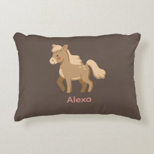 Personalized Monogrammed Pony Horse Girl Accent Pillow