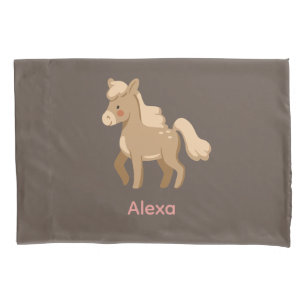 Personalized Monogrammed Pony Horse Girl  Pillowcase