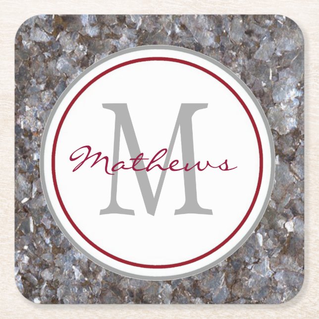 Personalized & Monogrammed  Square Paper Coaster (Front)