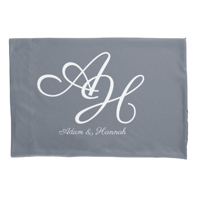 Personalized Monogrammed two names Pillowcase (Front)