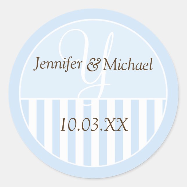 Personalized Monogrammed Wedding Favour Labels (Front)
