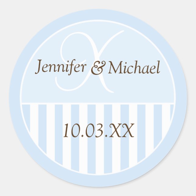 Personalized Monogrammed Wedding Favour Labels (Front)