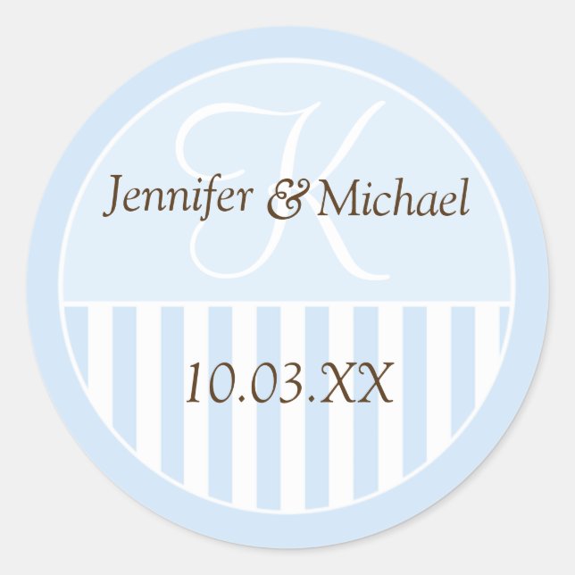 Personalized Monogrammed Wedding Favour Labels (Front)