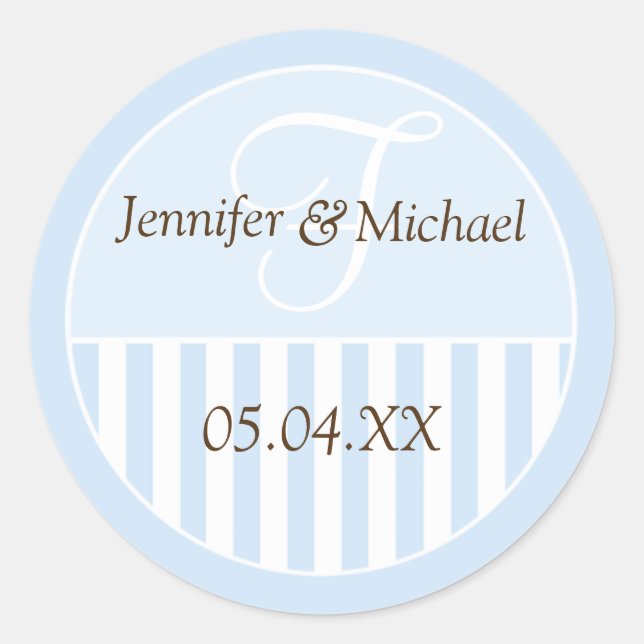 Personalized Monogrammed Wedding Favour Labels (Front)