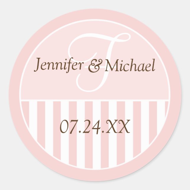Personalized Monogrammed Wedding Favour Labels (Front)