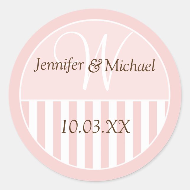 Personalized Monogrammed Wedding Favour Labels (Front)