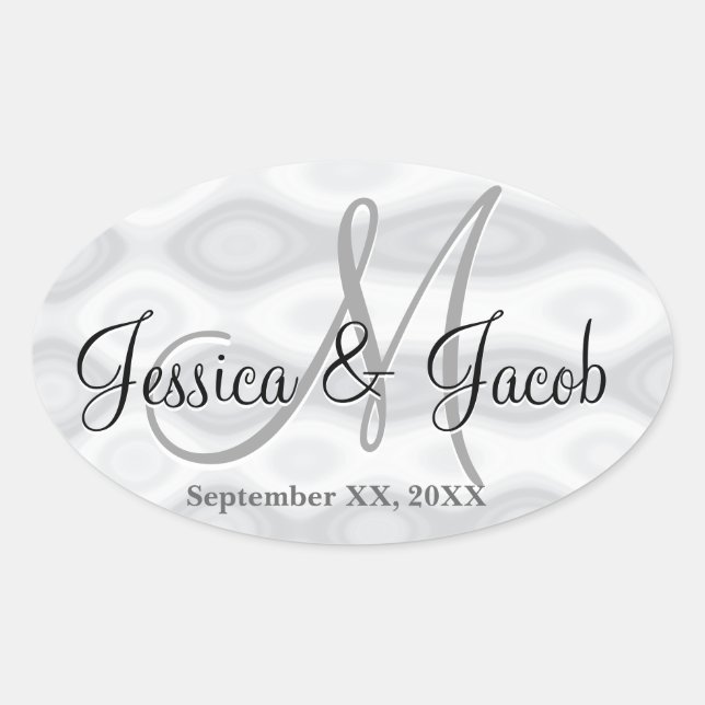 Personalized Monogrammed Wedding Stickers (Front)