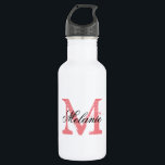 Personalized monogrammed wedding water bottles<br><div class="desc">Personalized monogrammed wedding water bottles. Vintage name initial letter with stylish script calligraphy typography for name. Classy monogrammed design for rustic country chic bridal shower or elegant wedding reception party. Personalizable with name, quote or tittle. Make your own for bride to be and bride's entourage; junior bridesmaids, maid of honour,...</div>