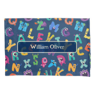 Personalized Monster ABC Silly Alphabet Monsters Pillowcase