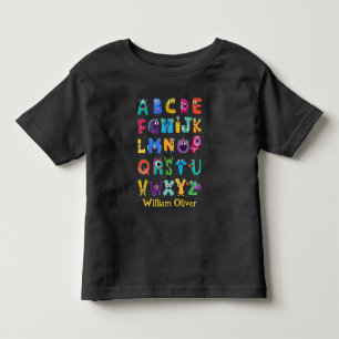 Personalized Monster ABC Silly Alphabet Monsters Toddler T-shirt