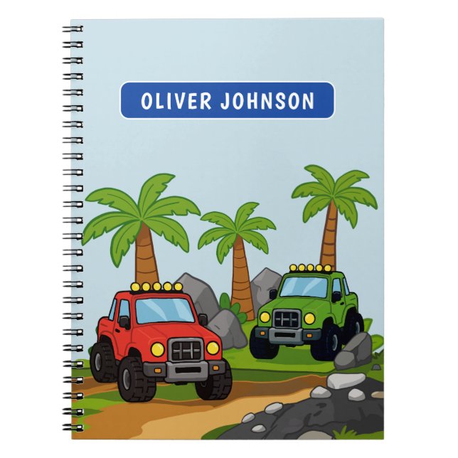 Personalized Monster Truck Boys School Notebook (Front)
