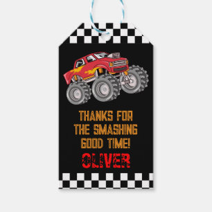 Personalized Monster Truck Thank You Favour Tag