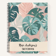Personalized Monstera Pattern Sketchbook
