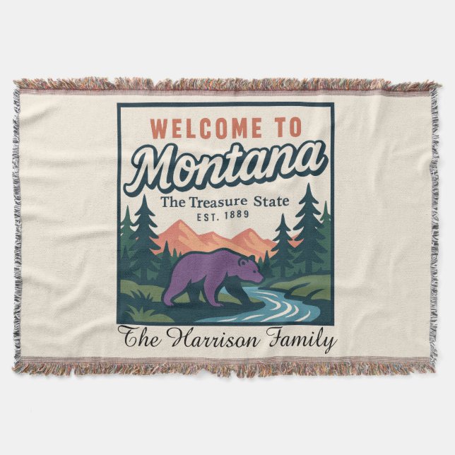 Personalized Montana Throw Blanket (Front)