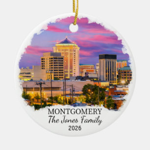 Personalized Montgomery Ornament, Custom Alabama Ceramic Ornament