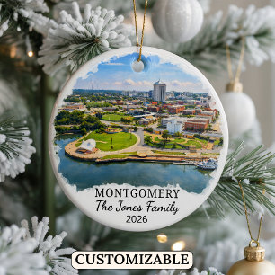Personalized Montgomery Ornament, Custom Alabama Ceramic Ornament