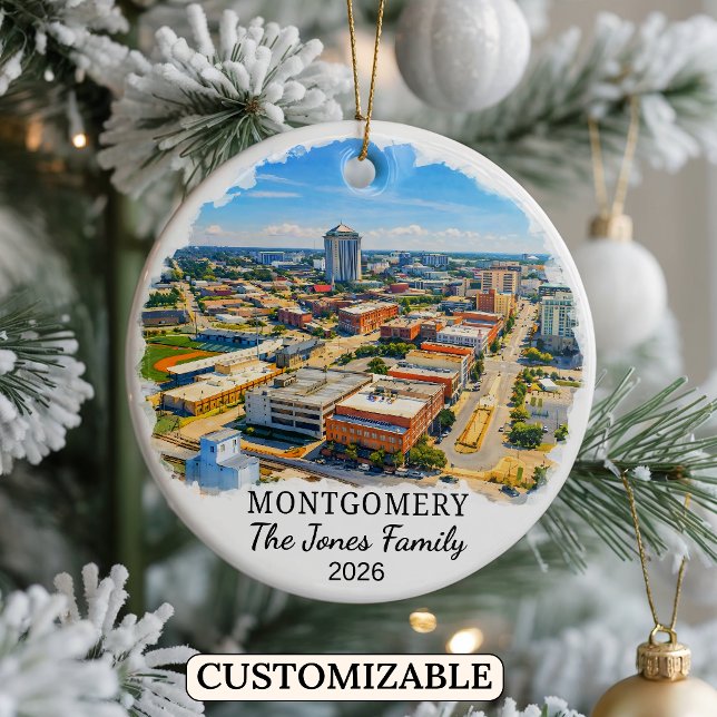 Personalized Montgomery Ornament, Custom Alabama Ceramic Ornament (Creator Uploaded)