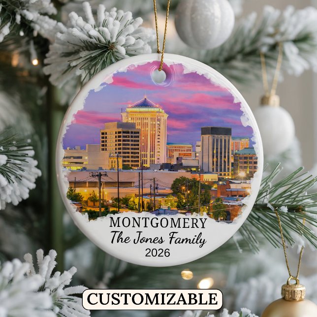 Personalized Montgomery Ornament, Custom Alabama Ceramic Ornament (Creator Uploaded)