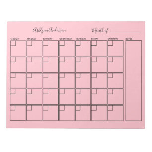 Personalized Monthly Planner Notepad