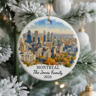 Personalized Montreal Ceramic Ornament, Custom Can Ornament