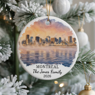 Personalized Montreal Ceramic Ornament, Custom Can Ornament