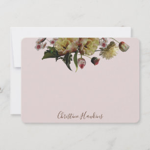 Personalized Moody Elegant Wildflower Floral Blush Card