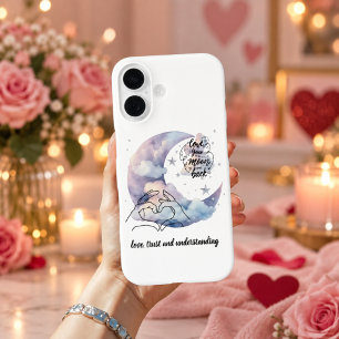 Personalized Moon and Back Love iPhone 16 Case