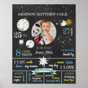 Personalized Moon and Stars Birthday Poster