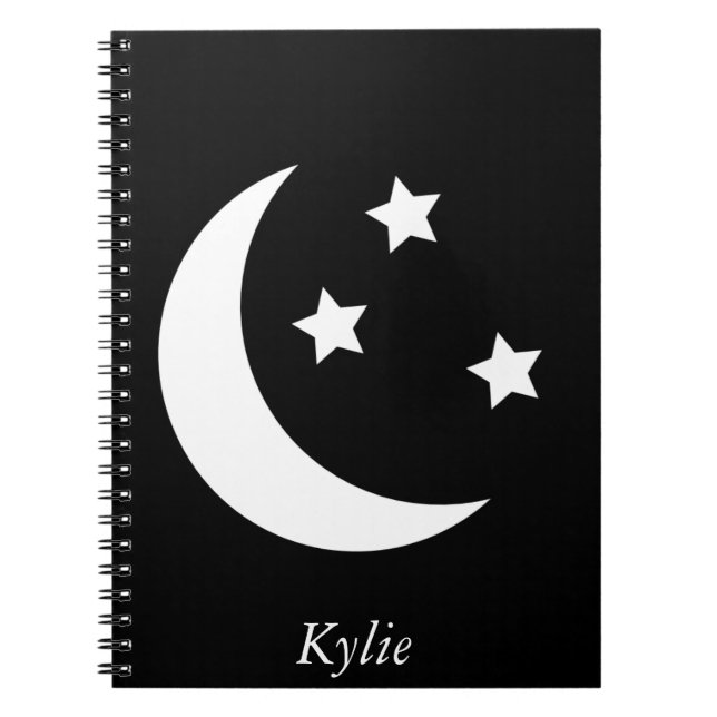 Personalized Moon And Stars Notebook (Front)