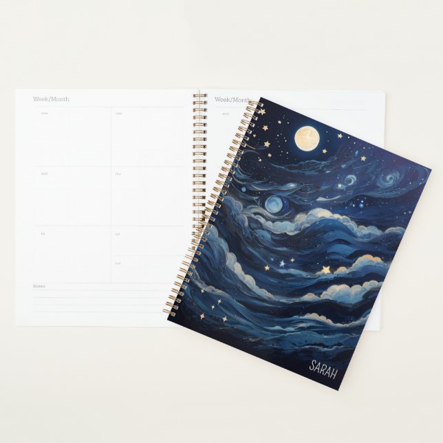 Personalized Moon and Stars  Planner (Display)