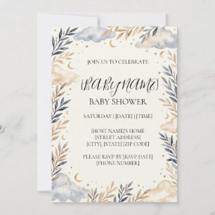 Personalized Moon Baby Shower Invitation