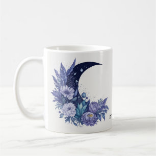 Personalized Moon Watercolor Celestial Purple Coffee Mug