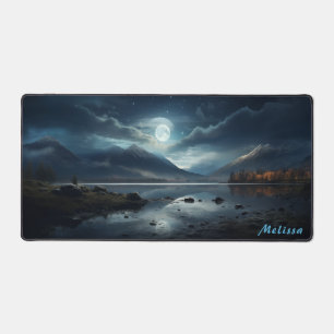 Personalized Moonlight Night Landscape Desk Mat