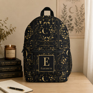Personalized Moonlit Botanical Monogram Backpack