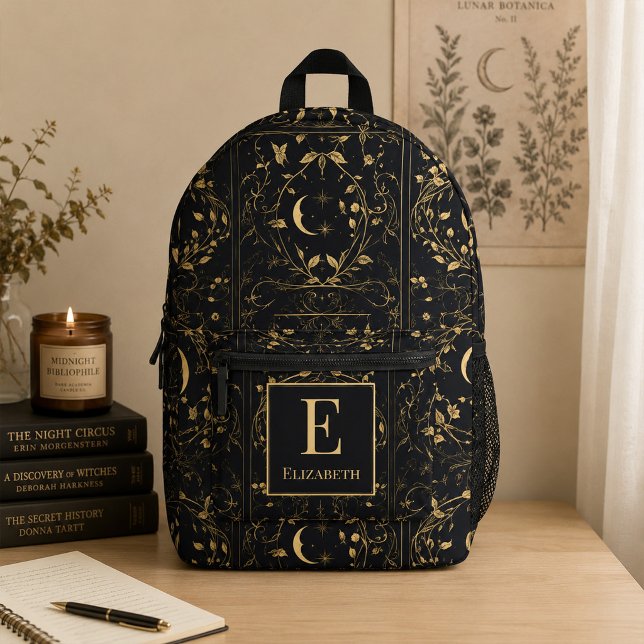 Personalized Moonlit Botanical Monogram Backpack (Personalized Moonlit Botanical Monogram Backpack)