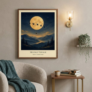 Personalized Moonlit Voyage Art Poster