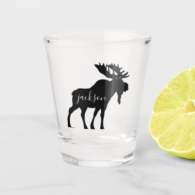Personalized Moose  Shot Glass (Front)