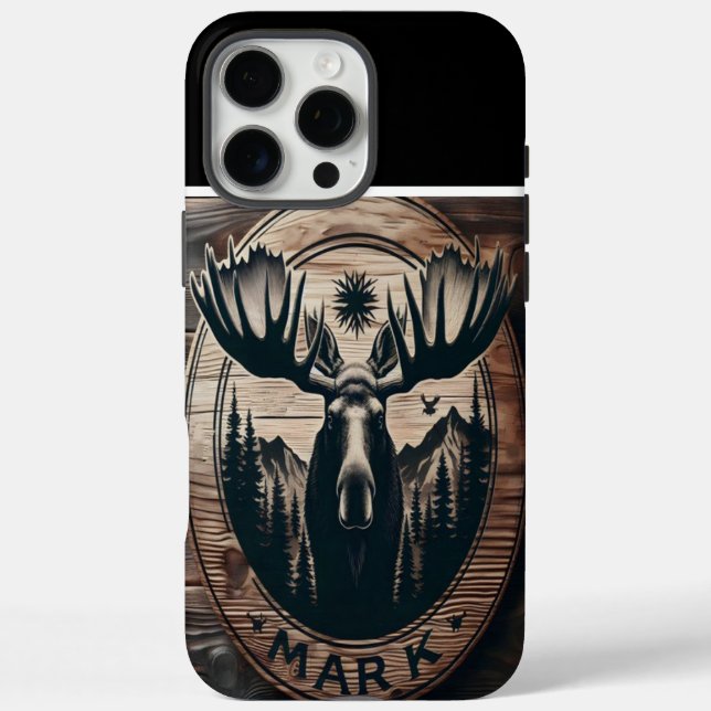 Personalized Moose Wood Sign Case-Mate iPhone Case (Back)